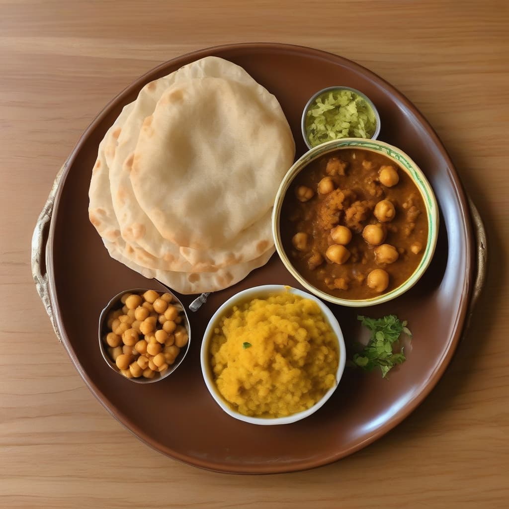 Chana puri avec halwa / Chana Puri with Halwa